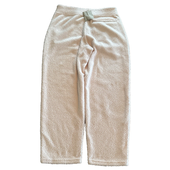Patagonia Women Shearling Crops Relaxed Tapered Pants Cozy Fleece Lounge Pink M - Picture 6 of 9